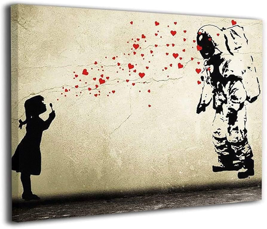 Amazon.co.jp: バンクシー Banksy 宇宙飛行士 ポスター 油絵 アート